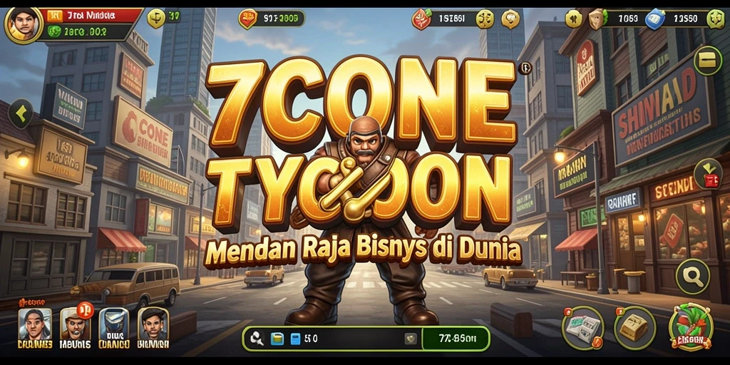 Tampilan gameplay 7CONE yang menarik dalam mengelola bisnis.