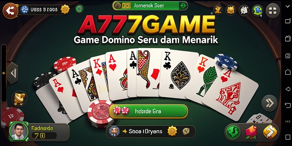 Screenshot gameplay A777GAME yang menampilkan aksi seru bermain Domino.
