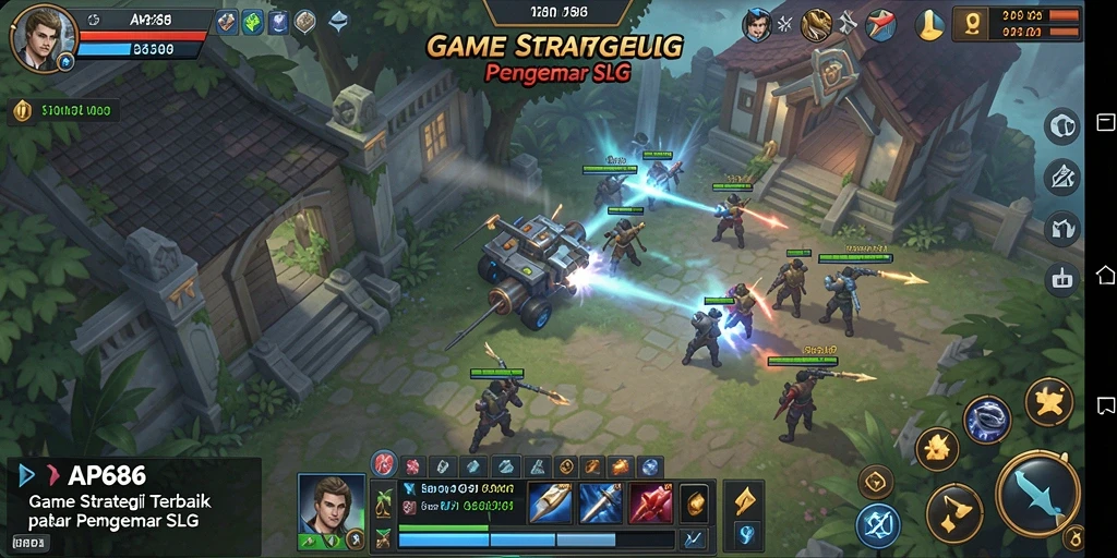 Menampilkan aksi pertempuran epik dalam gameplay SLG.