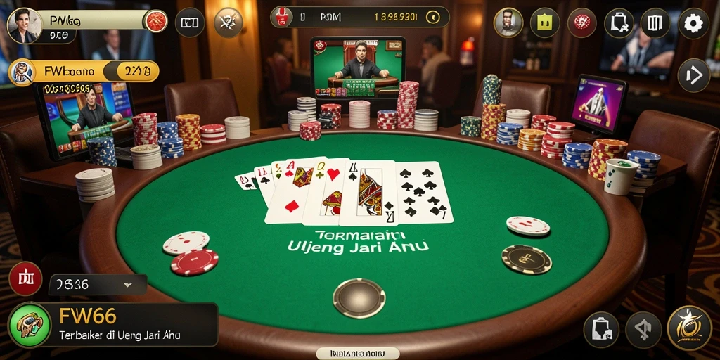 Tangkapan layar utama FW66 menampilkan gameplay seru poker.