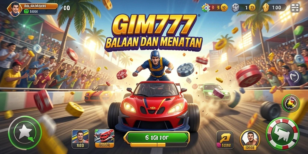 Tampilan gameplay balapan mendebarkan di GIM777.