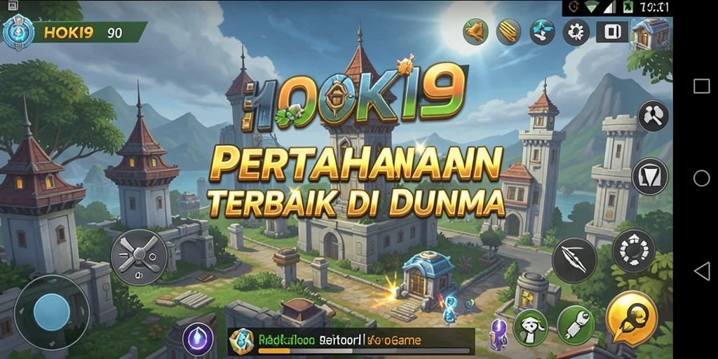 Tampilan seru gameplay HOKI9 dengan menara strategis.