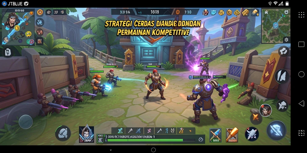 Menampilkan tampilan seru dari gameplay JTBLUE yang strategis.