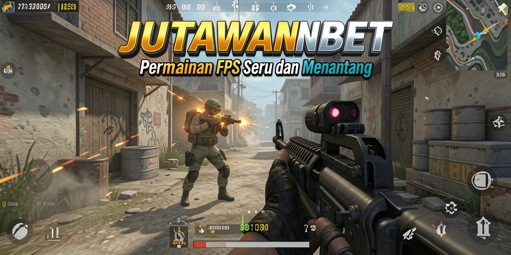 Tampilan gameplay menegangkan dari JUTAWANBET dengan aksi FPS yang mendebarkan.