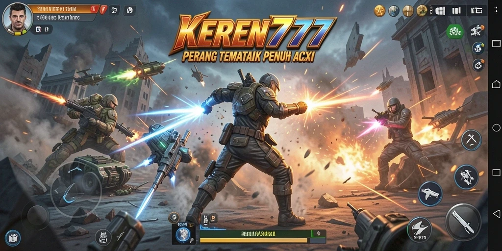 Screenshot gameplay KEREN777 menunjukkan aksi pertempuran yang mendebarkan.
