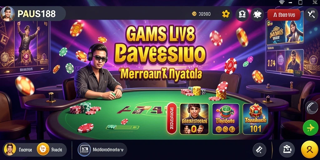 Gameplay seru dari PAUS188 dengan dealer langsung dan interaksi pemain.