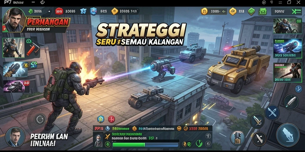 Tangkapan layar dari gameplay PP7 menunjukkan aksi strategi yang seru.
