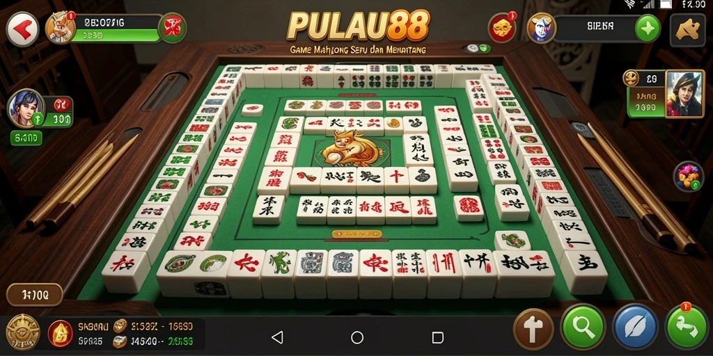 Tampilan gameplay Mahjong PULAU88 yang menarik dan menawan.