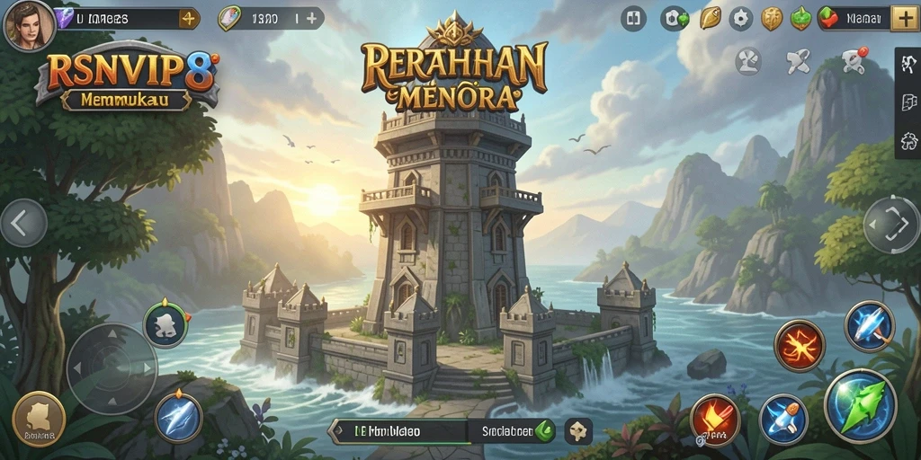 Screenshot gameplay RSNVIP8 menampilkan aksi menara pertahanan yang seru.