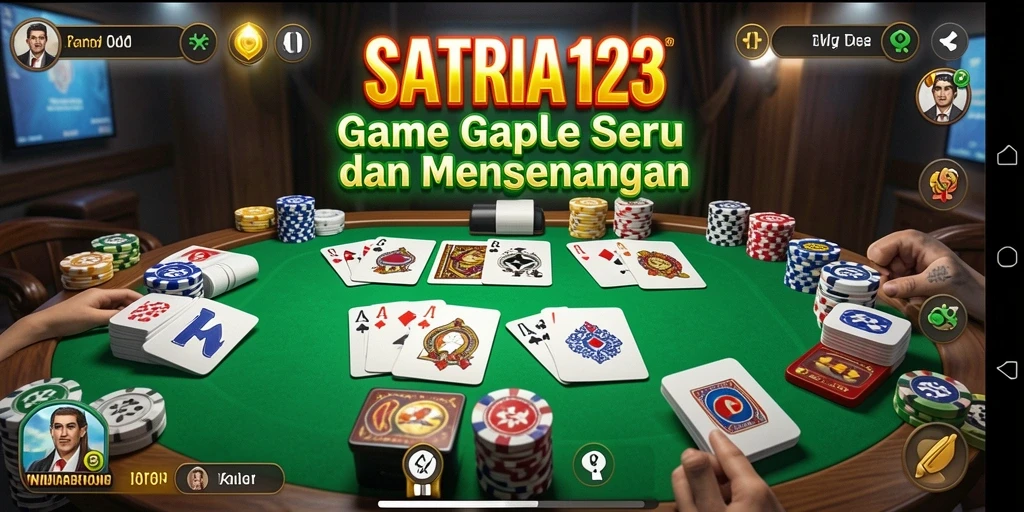 Screenshot SATRIA123 menampilkan gameplay Gaple yang menarik dan menyenangkan.