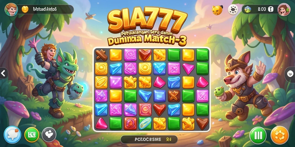 Screenshot fitur gameplay menarik dalam SIA777 match-3.