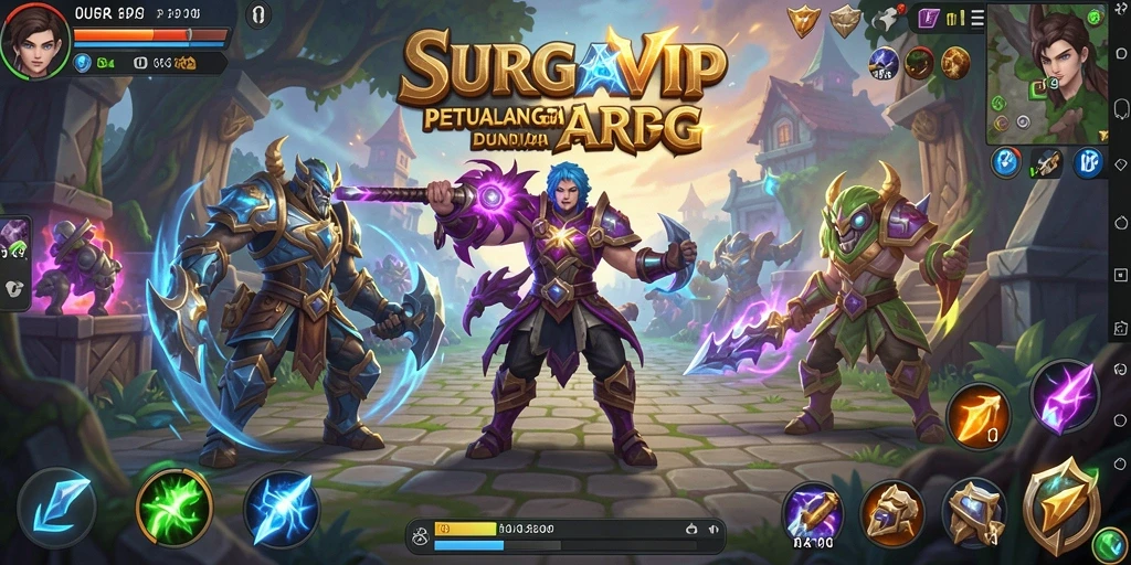 Menampilkan aksi mendebarkan dalam petualangan ARPG SURGAVIP.