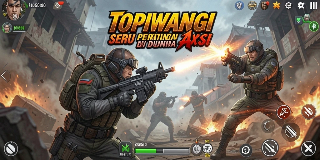 Screenshot utama gameplay action yang mendebarkan di TOPIWANGI.