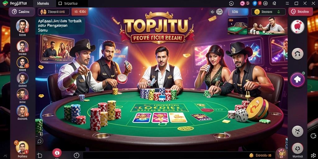 Tampilan utama <strong>TOPJITU</strong> yang menampilkan dealer cantik dan permainan menarik.